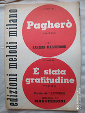 PANZERI - MASCHERONI "PAGHERO'" - MASCHERONI "E' STATA GRATITUDINE" - 1957