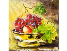 Pittura uva vaso oro natura