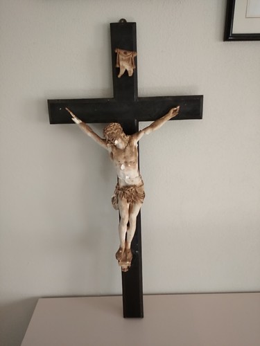 Crocifisso antico legno - in, e