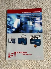 Catalogo vendita tornio SCHAUBLIN 70/102/225, svizzero, in inglese, francese e tedesco