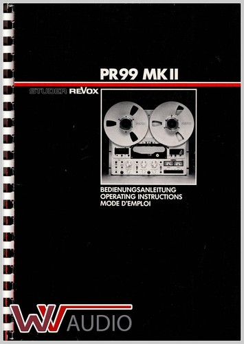 Studer revox pr99 mk2 - pr99, manuale