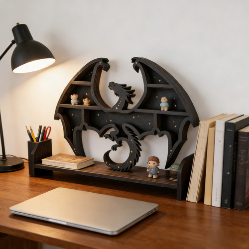 Drago cattivo nero legno - drago,
