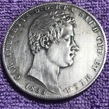una moneta copia 5 lire regno Sard. Carlo Alberto 1835 +?