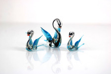 Cigni Miniatura Figura Animali in vetro di MURANO Vintage Colorati da Collezione