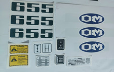 ADESIVI DECALCOMANIE OM 655 PER TRATTORI AGRICOLI CINGOLATI OM 655