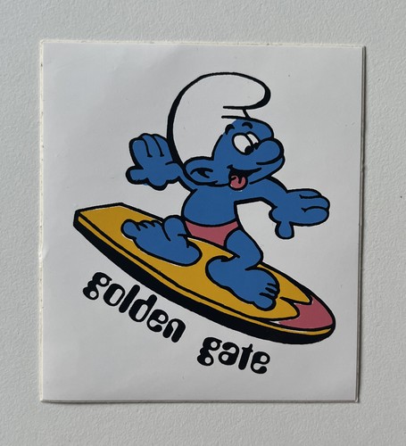 Adesivo vecchio puffi vintage - vecchio,