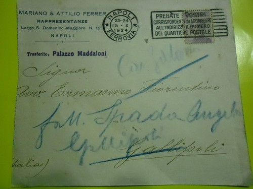 Lettera 1924 mariano attilio - mariano, &
