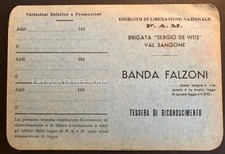 TESSERA PARTIGIANI Brigata