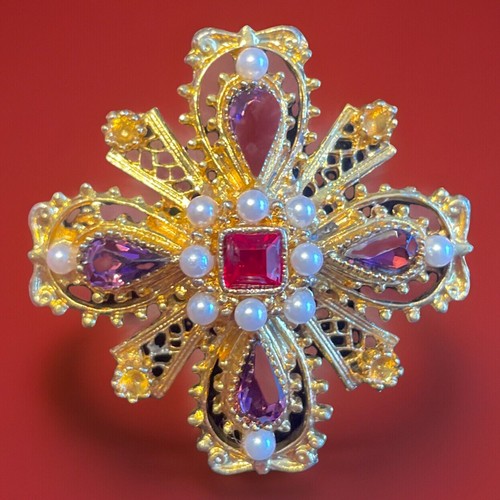 Spilla croce maltese vintage