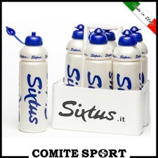 KIT 6 BORRACCE da 1 LITRO + CESTELLO SIXTUS PORTABORRACCE DA PANCHINA / CALCIO