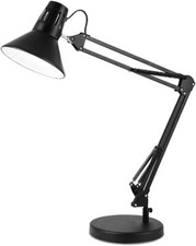 Lampada da Tavolo Attacco E27 Braccio Snodabile Girevole Con Morsetto Regolabile