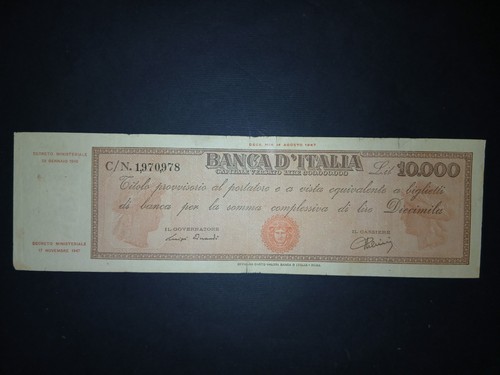 10000 lire titolo provvisorio - 10000,