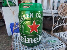 Heineken Mini Keg EMPTY 5L Steel Beer Can Man Cave Bar Decoration