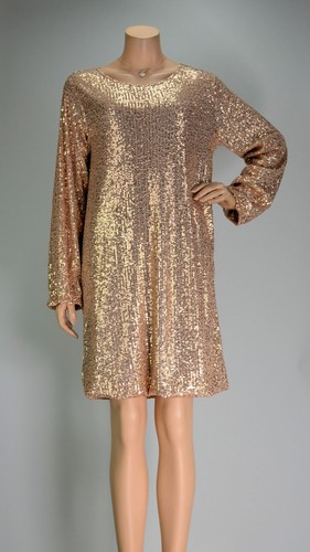 Abito paillettes rosa corto - ,