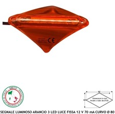 Luce Fissa 3 Led 12 V 70 mA Attenzione Barriera Automatica Asta Tubolare Ø 80 mm