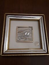QUADRO ARGENTO 925/LEGNO, ALTEZZA 10X10 CM, NUOVO CON SCATOLA