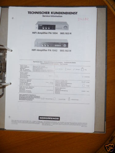 Manuale servizio nordmende - manuale, di