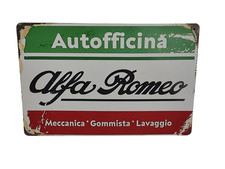 Insegna Targa Vintage Alfa Romeo Autofficina 20x30cm in Metallo