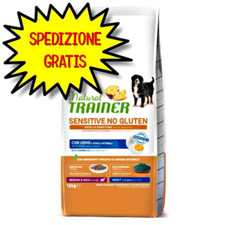 TRAINER NATURAL CANE SENSITIVE NO GLUTEN MEDIUM MAXI ADULT EGG  12 KG
