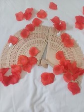 lotto di 20 pezzi ventagli in legno traforati wedding segnaposti