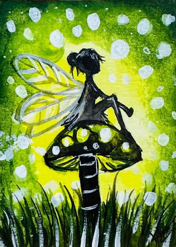 Fata sul fungo aceo - fata, originale