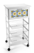 CARRELLO CUCINA LEGNO 3 CESTE