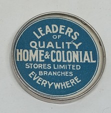 vintage advertising pocket mirror Home & Colonial Stores