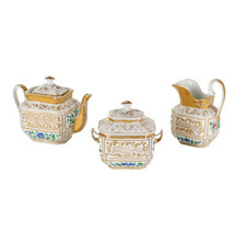 Servizio da Té Antico Porcellana Bianca Europa XIX Secolo Originale