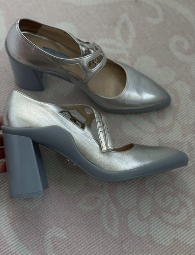 Prada decolte argento nappa
