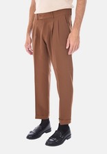 Pantalone Uomo Sartoriale Vita Alta e Pinces Caldo Pantaloni Capri Made in Italy