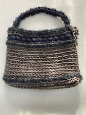 BORSA UNCINETTO FETTUCCIA FATTA A MANO- BAG HAND MADE 27X20X7 cm COLORE GRIGIO