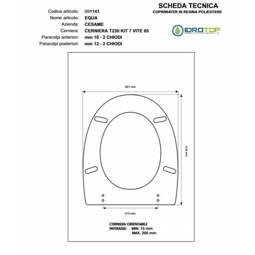 Copriwater cesame equa - ,