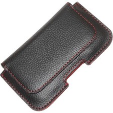 Kl09 Case Custodia Da Cintura Simil Pelle Black Red Per Huawei Ascend G615 P2 P6