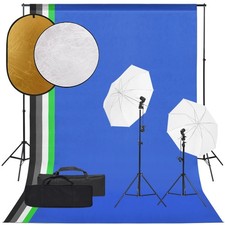 Kit per Studio Fotografico con Set Luci, Fondale e Riflettore vidaXL