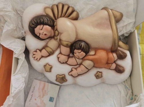 Formella angelo con bambino - con,