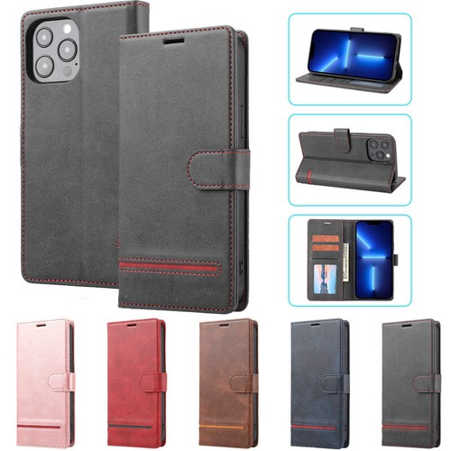 Leather wallet magnetic stand - leather,