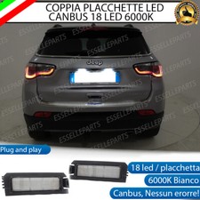 PLACCHETTE LED LUCI TARGA 18 LED JEEP COMPASS MK2 CON LED DI SERIE CANBUS 6000K