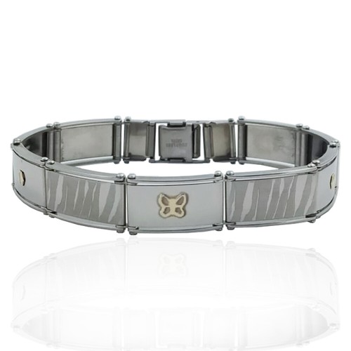 Bracciale acciaio con - , maglia