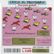 GRATTA E VINCI PROVERBI L-705