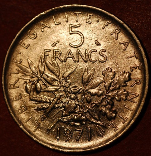 Francia franchi 1971 - franchi, km#