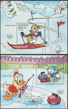 2 Foglietti "Giochi Olimpici - Albertville", 1991 - Guyana - DISNEY ** [DIS202]