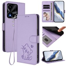 Custodia per iPhone Samsung Huawei Hot Cat pelle portafoglio carte custodia supporto pieghevole cover