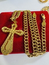 Collana croce lunga 22 carati