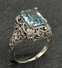 Anello topazio blu in argento
