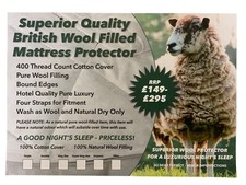 PROTEGGI MATERASSO IMBOTTITO LANA DI V SPRING /SOMNUS SUPER KING WOOL 400 T/C VW18