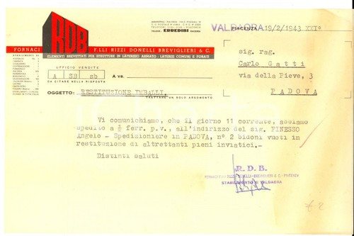 1943 piacenza fornaci rizzi - 1943,
