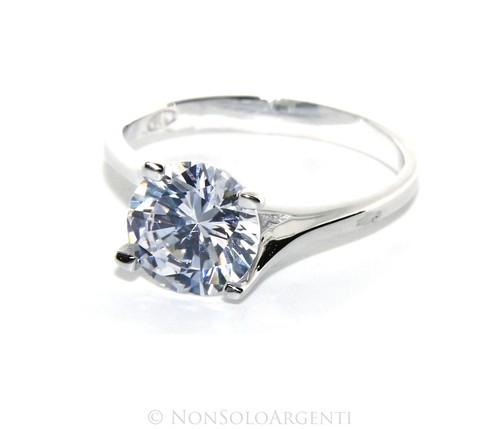 Anello solitario argento 925 - solitario,