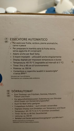 Essiccatrice per alimenti