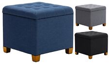 Pouf contenitore quadrato ottomano seduta sgabello casa sedia poggiapiedi panca LINO