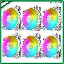 ✅ 6X VENTOLE BIANCHE LED RGB COLORATE PC CASE 120MM WHITE FAN SILENZIOSE ✅